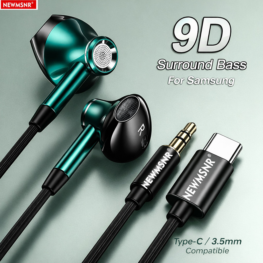 Słuchawki 9D Surround Bass z w – Type C Wired Earphones With Mic recenzja i cena